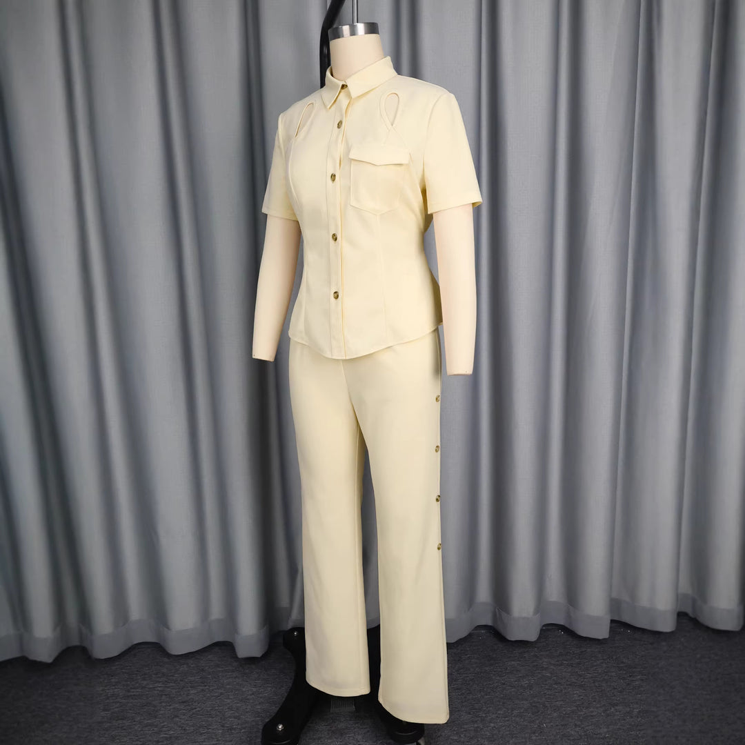 Damen Chic Blusen- und Hosen-Set Drune