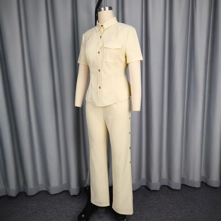 Damen Chic Blusen- und Hosen-Set Drune