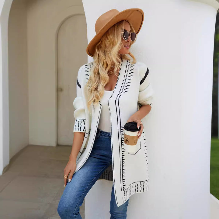 Damen Strickjacke mit einzigartigem Muster und lässigem Schnitt Drune