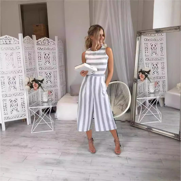 Damen Jumpsuit mit eleganten Streifen und tailliertem Schnitt Drune