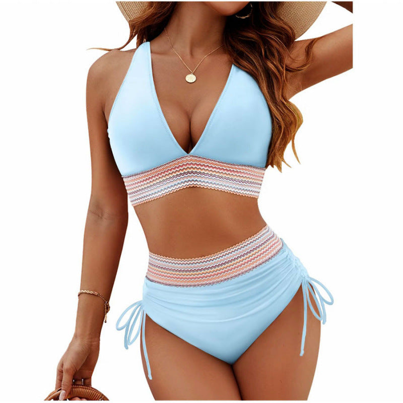 Damen Triangel-Bikini mit verstellbaren Riemen und moderner Rüschenoptik Drune