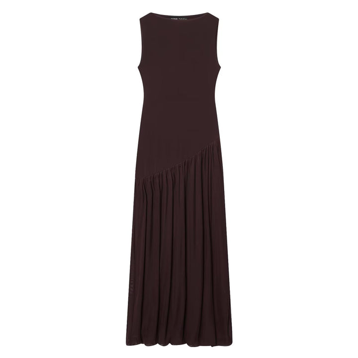 Damen Maxikleid mit elegantem Drapé und asymmetrischem Saum Drune