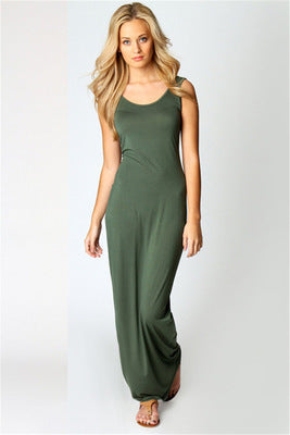 Damen Bodycon Maxikleid mit tiefem Ausschnitt und figurbetontem Schnitt Drune