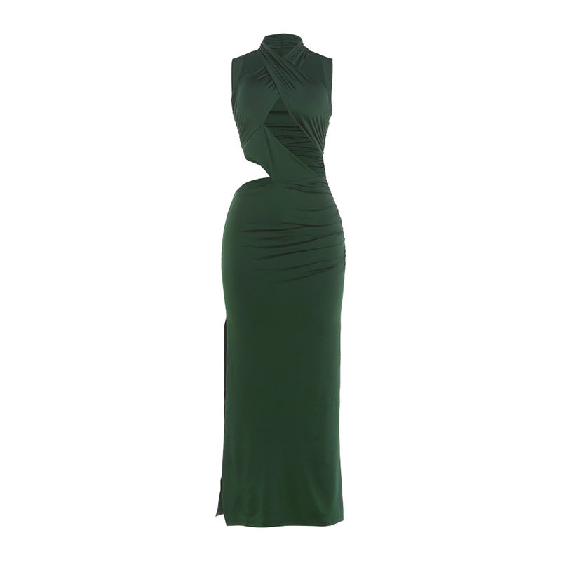 Damen Elegantes Maxikleid mit raffinierten Drapierungen und schlankem Schnitt Drune