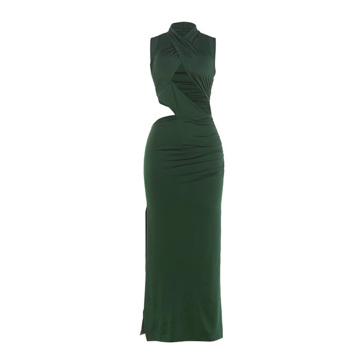 Damen Elegantes Maxikleid mit raffinierten Drapierungen und schlankem Schnitt Drune