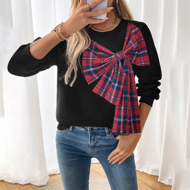 Damen modisches Sweatshirt mit künstlerischem Knoten-Design Drune