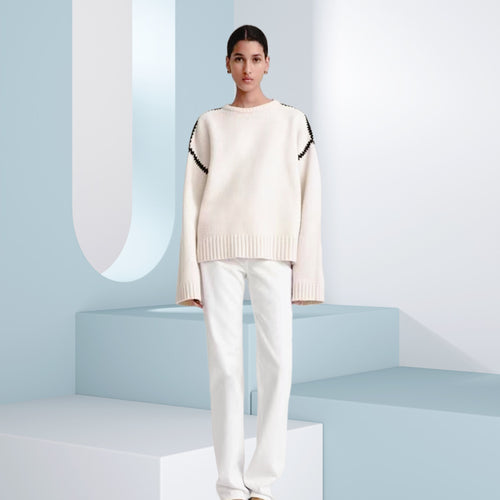 Damen Klassischer Strickpullover mit modischen Raglanärmeln und weitem Schnitt Drune