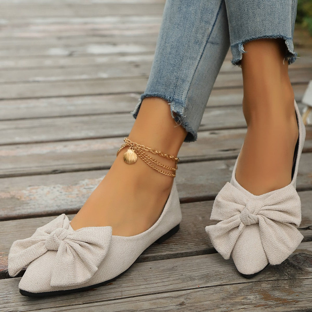 Damen Ballerinas mit großem Schleifen-Design und softem Obermaterial Drune