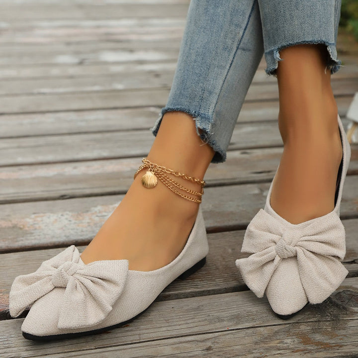 Damen Ballerinas mit großem Schleifen-Design und softem Obermaterial Drune