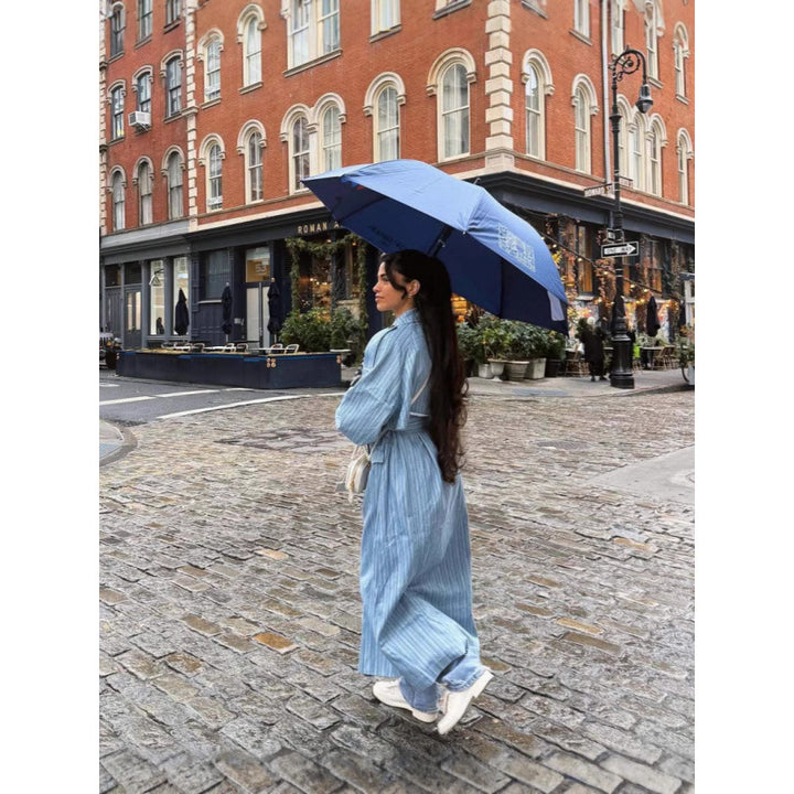 Damen Trenchcoat mit gestreiftem Design und Bindegürtel Drune