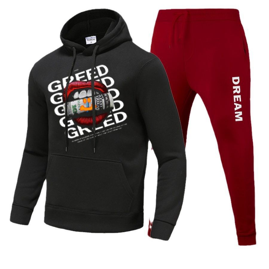 Damen Hoodie und Jogginghose Set mit kreativem Print Drune