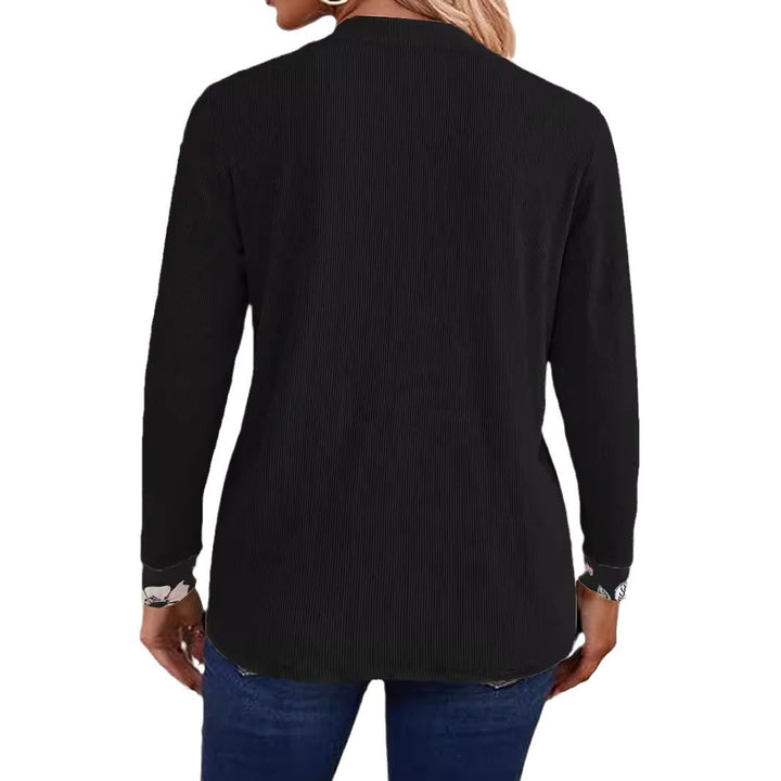 Damen Lässige Strickjacke mit floralem Akzent Drune