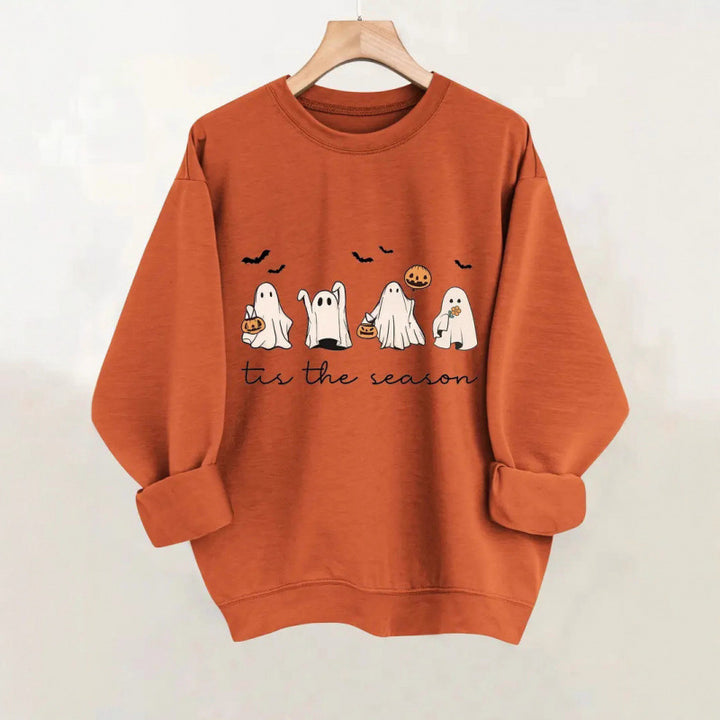 Damen Sweatshirt mit verspielt gruseligem Motiv Drune