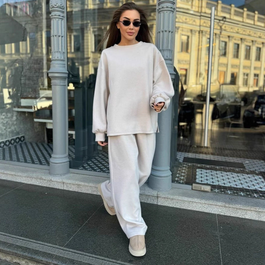 Damen Lässiges und gemütliches Fleece-Outfit mit weitem Schnitt Drune