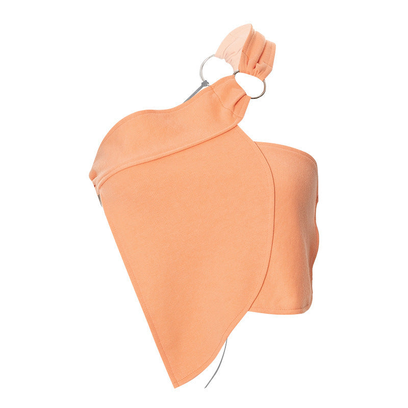 Damen asymmetrisches Trägershirt mit elegantem Ringdetail Drune