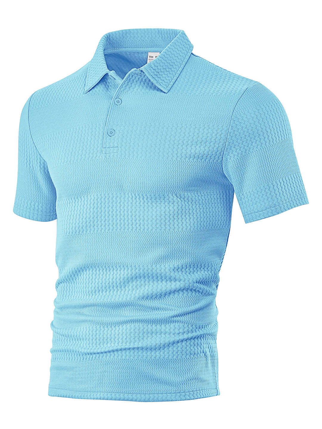 Herren nan körperbetontes Kurzarm-Polo aus elastischem Jacquardstrick mit Hemdkragen Drune