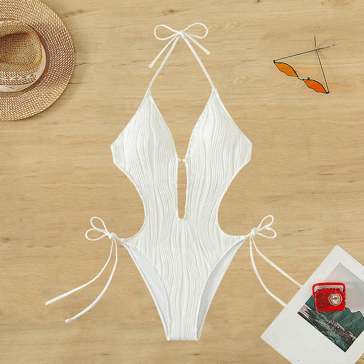 Damen Einteiler Badeanzug mit asymmetrischem Schnitt und eleganten Rüschendetails Drune