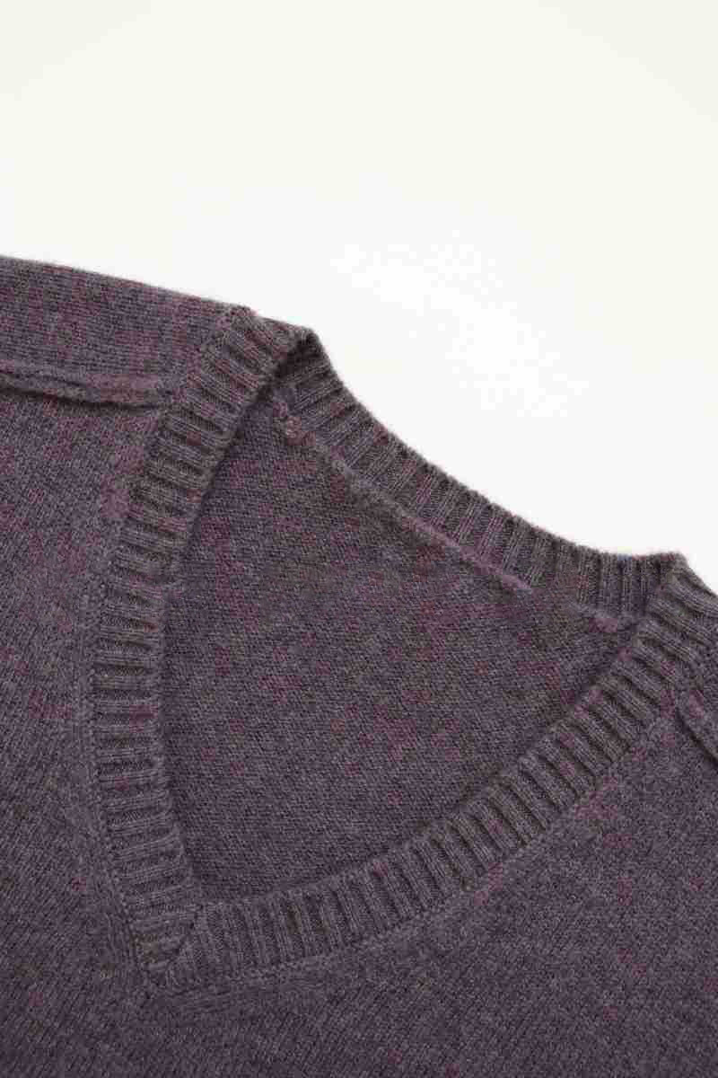Damen feiner V-Ausschnitt Pulli aus hochwertiger Wolle Drune