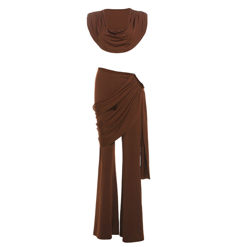 Damen Elegantes Jumpsuit-Set mit Drapierung und schmalem Bein Drune
