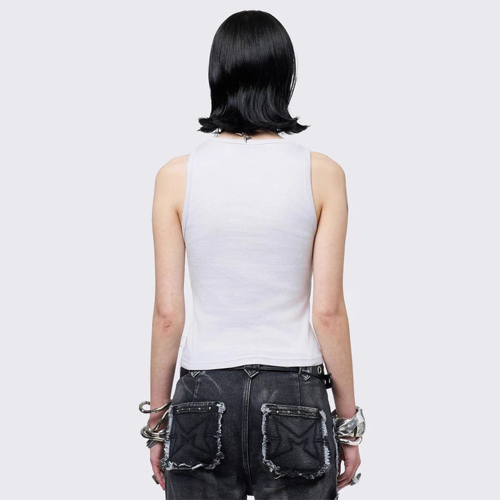 Damen Crop-Top mit urbanem Dystopie-Print Drune