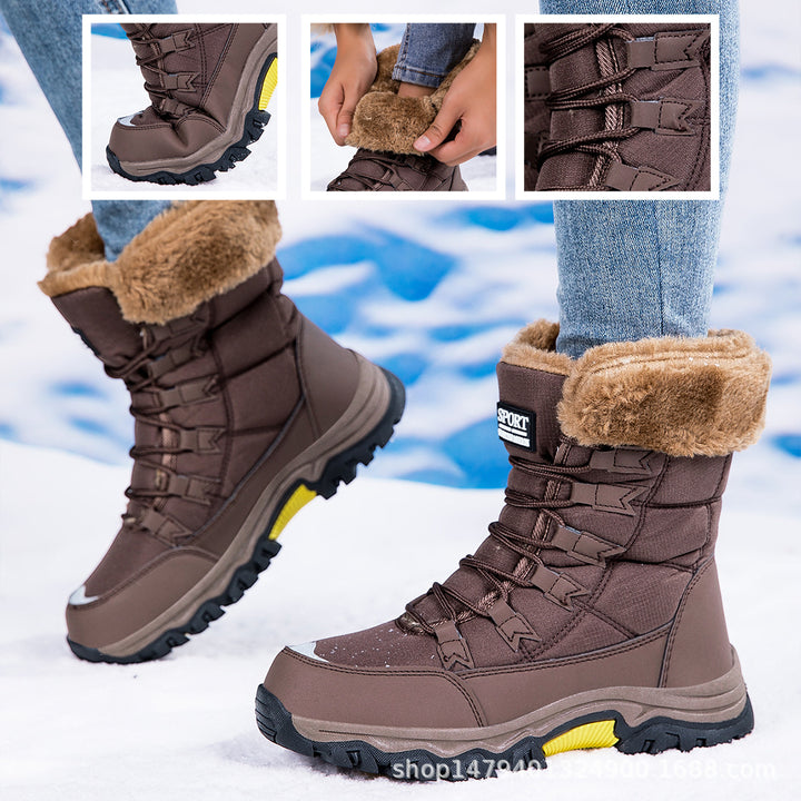 Damen warme Winterstiefel mit kuscheligem Futter und rutschfester Sohle Drune