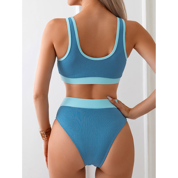 Damen hochgeschnittenes Bikini-Set mit sportlichem Design Drune