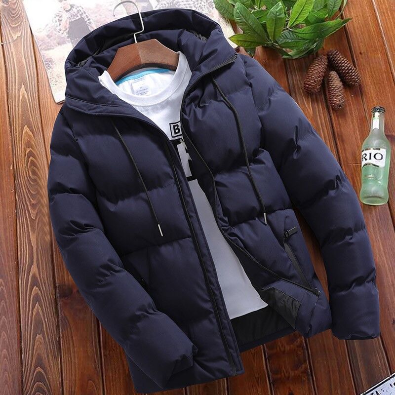 Herren nan gesteppte Thermo-Steppjacke mit Kapuze und winddichter, wasserabweisender Polyesterhülle Drune