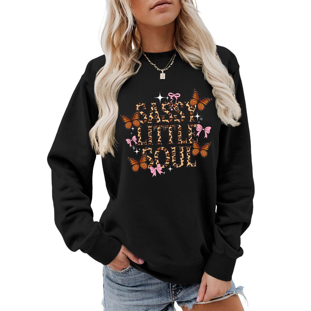 Damen Sweatshirt mit kunstvollem Schmetterlingsdesign Drune