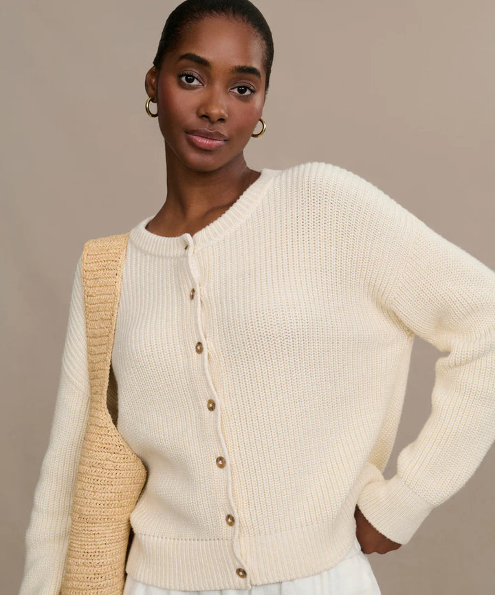 Damen Strickjacke mit Knopfverschluss und eleganta Struktur Drune