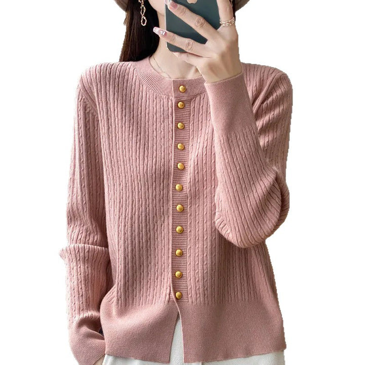 Damen Strickjacke mit goldenen Knöpfen Drune