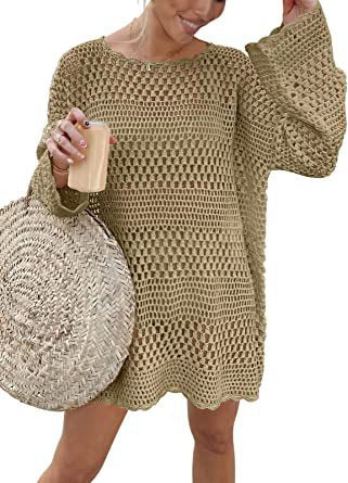 Damen luftiges Häkelkleid Drune