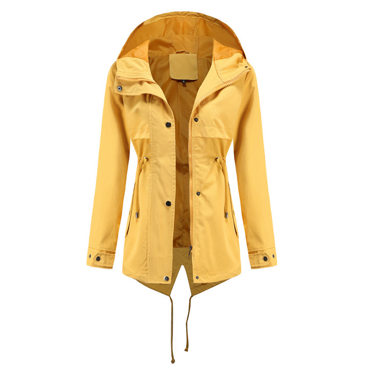 Damen nan wasserabweisender Parka mit taillenkordel und asymmetrischem Saum Drune