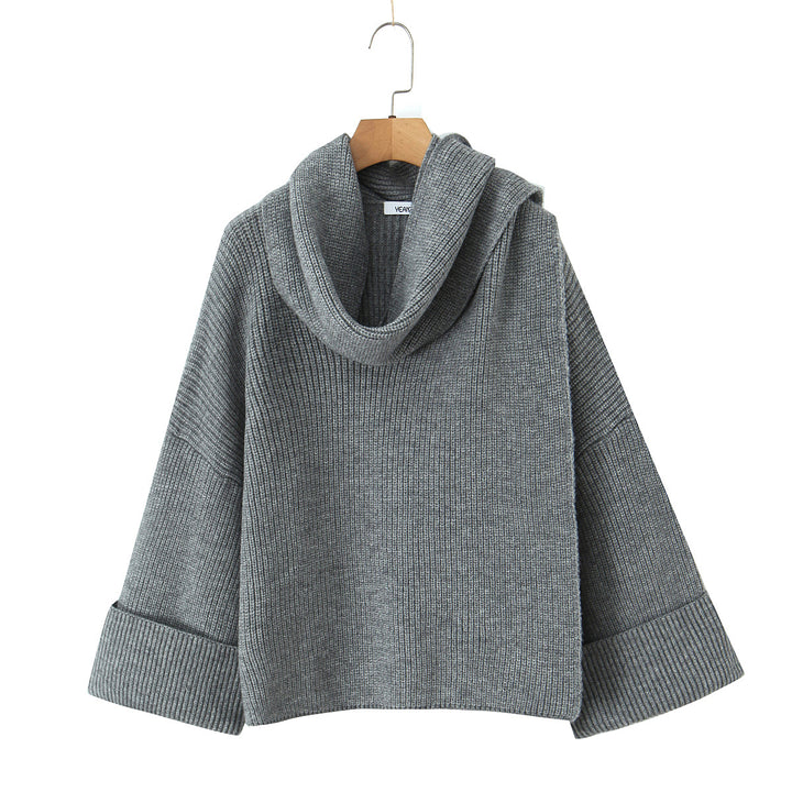 Damen Grobstrickpullover mit schickem Cowl-Neck Drune