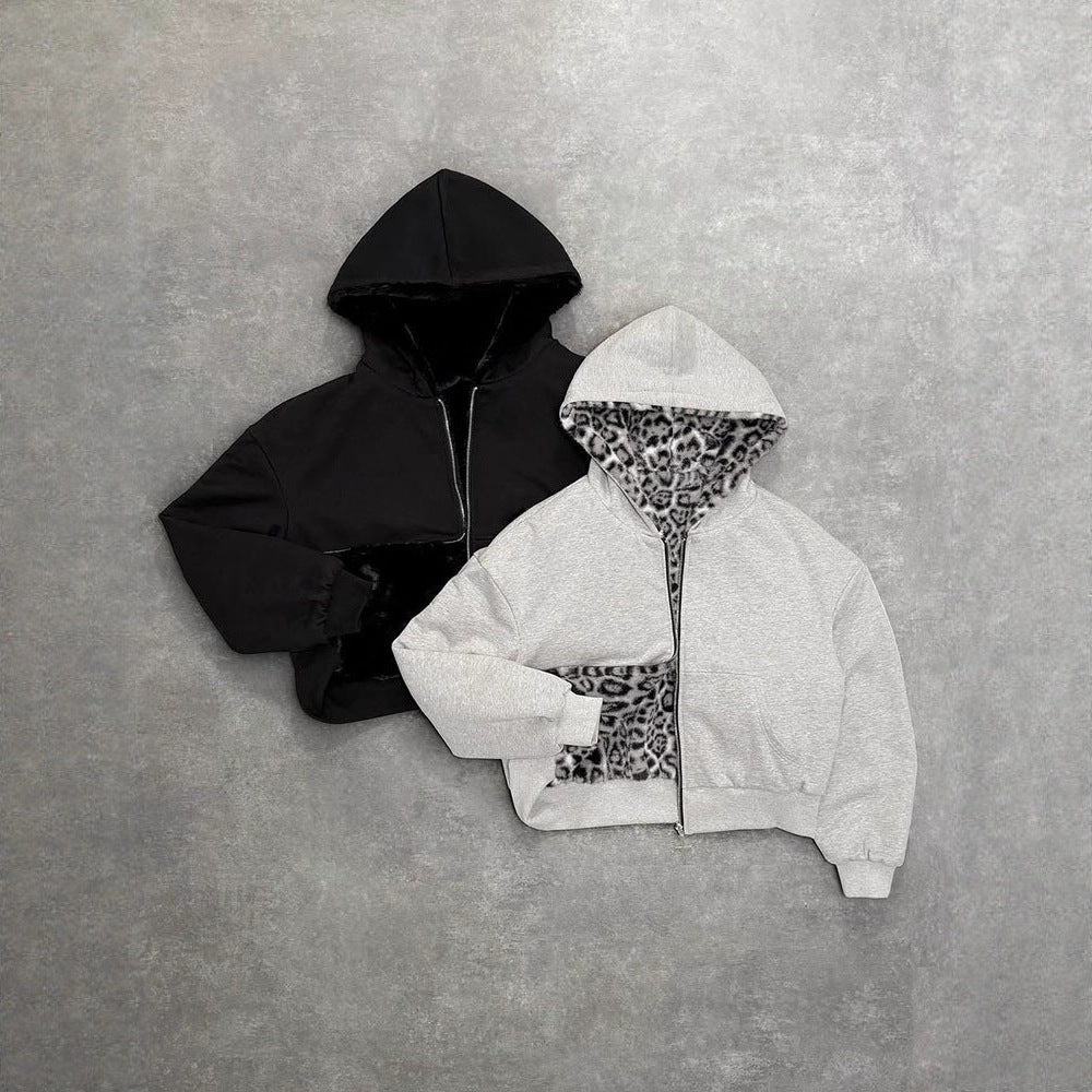 Damen Kapuzenjacke mit tierischem Fleece-Innenfutter und praktischen Taschen Drune