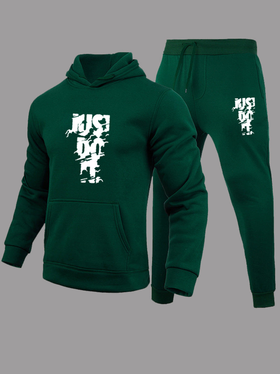 Damen Sportliches Hoodie- und Jogginghose-Set mit modernem Logo-Design Drune