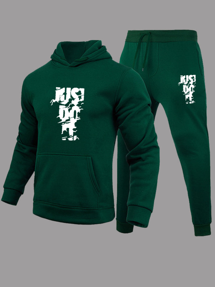 Damen Sportliches Hoodie- und Jogginghose-Set mit modernem Logo-Design Drune