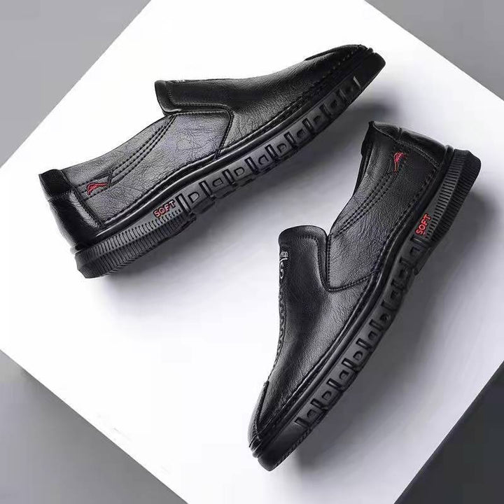 Herren Elegante Leder Slipper mit rutschfester Sohle und weichem Innenfutter Drune