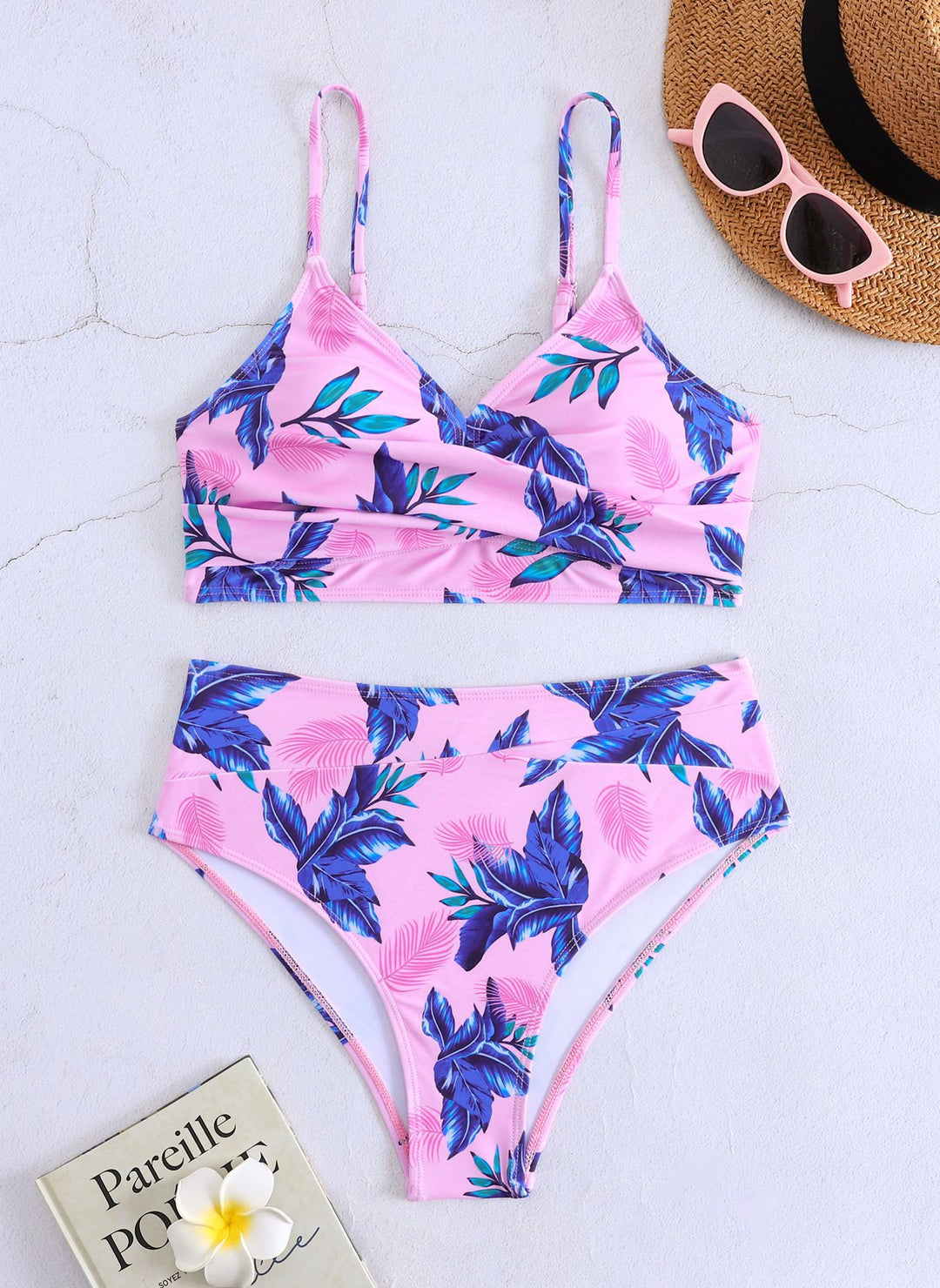 Damen Bikini-Set mit floralem Design und verstellbaren Trägern Drune
