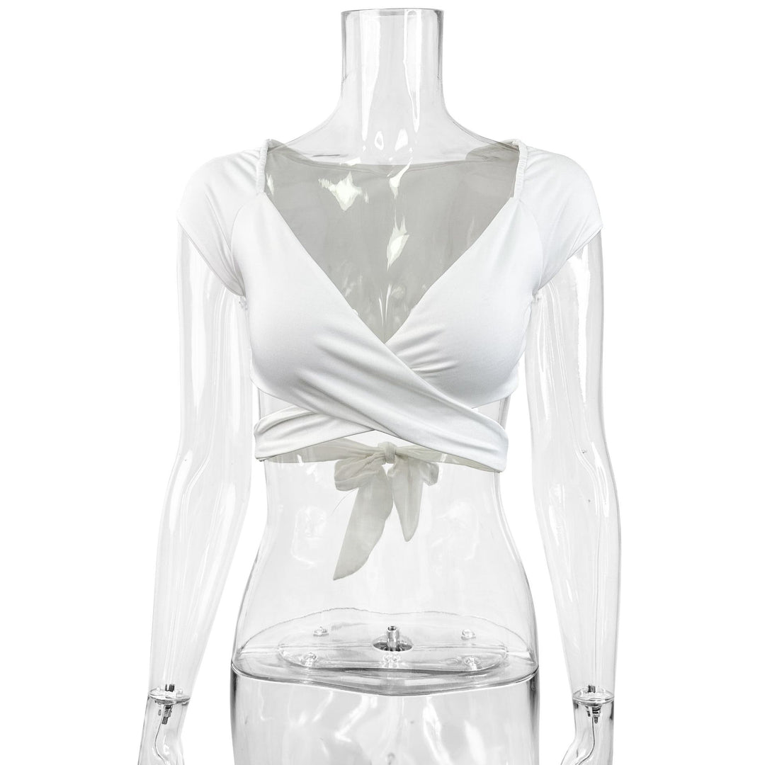 Damen Crop-Top mit elegantem Wickeldesign Drune