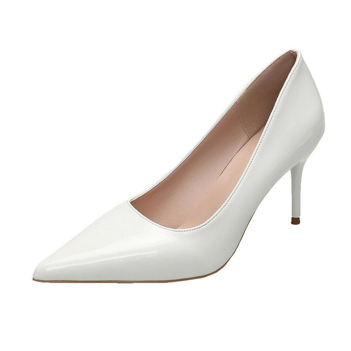 Damen Spitze High Heels mit glänzender Lackoberfläche Drune