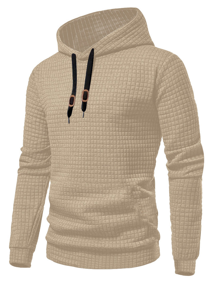 Herren nan gesteppter Kapuzenpullover mit Rechteck-Steppung, Tunnelzug und gerippten Bündchen Drune