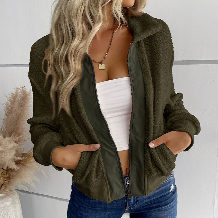 Damen kuschelige Fleecejacke Drune