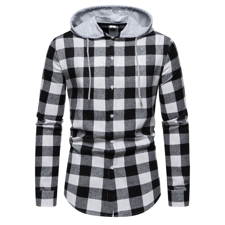 Herren Flanellhemden mit integriertem Kapuzen-Design und lässigem Look Drune