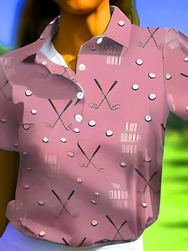 Damen Poloshirt mit modernem Golf-Muster und bequemem Schnitt Drune
