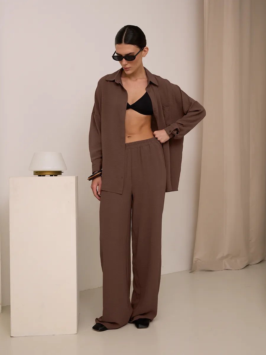 Damen Trendige Hemdbluse mit lockerer Passform Drune