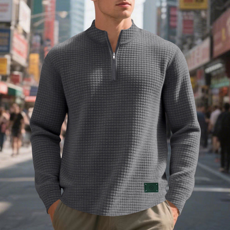 Herren Stepppullover mit modernem Reißverschluss und strukturiertem Design Drune