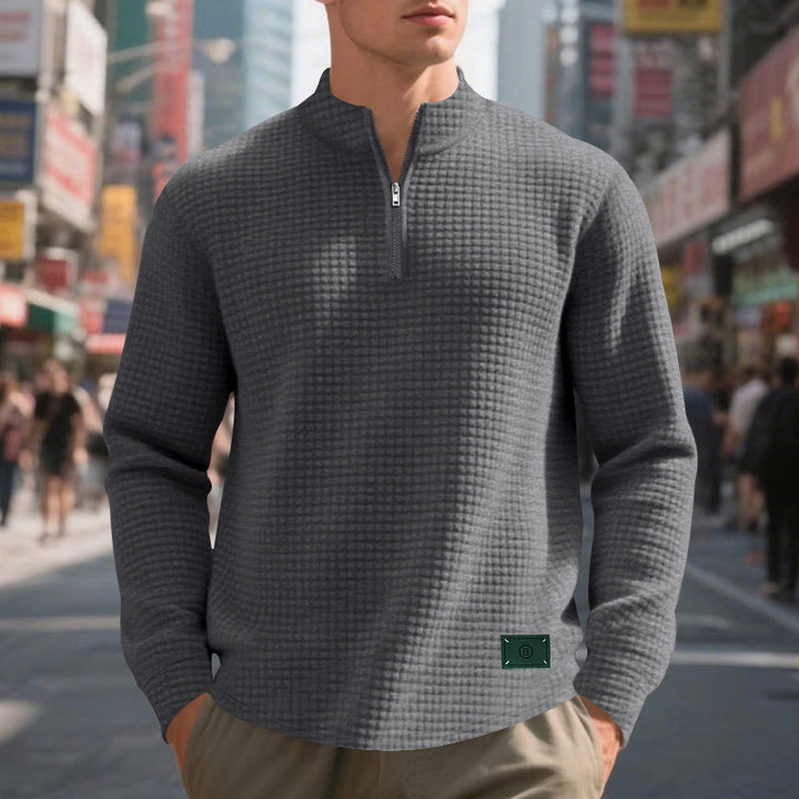 Herren Stepppullover mit modernem Reißverschluss und strukturiertem Design Drune
