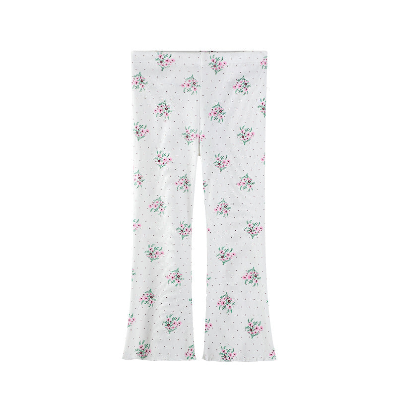 Mädchen Flared Leggings mit floralem Muster Drune