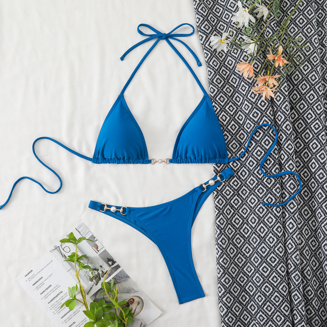 Damen Triangel-Bikini mit eleganten Verzierungen Drune