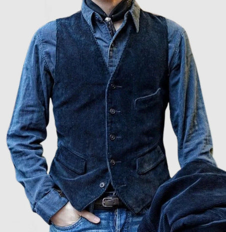 Herren Weste im klassischen Kord-Design mit eleganten Taschen und hochwertiger Verarbeitung Drune